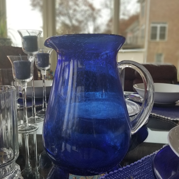 Vintage Cobalt Pitcher 403 - Picture 2 of 3